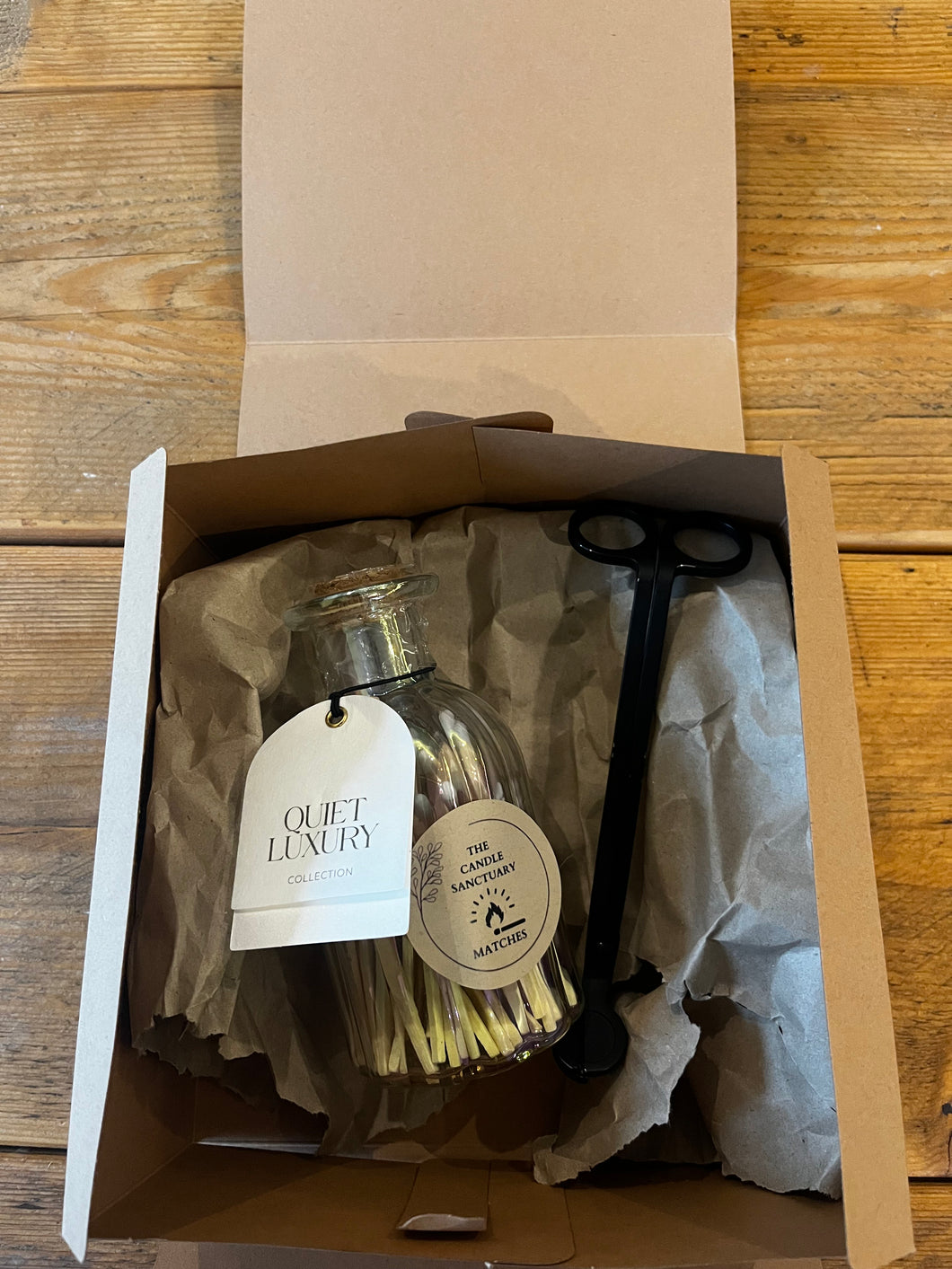 Wick trimmer and matches candle lover's gift set